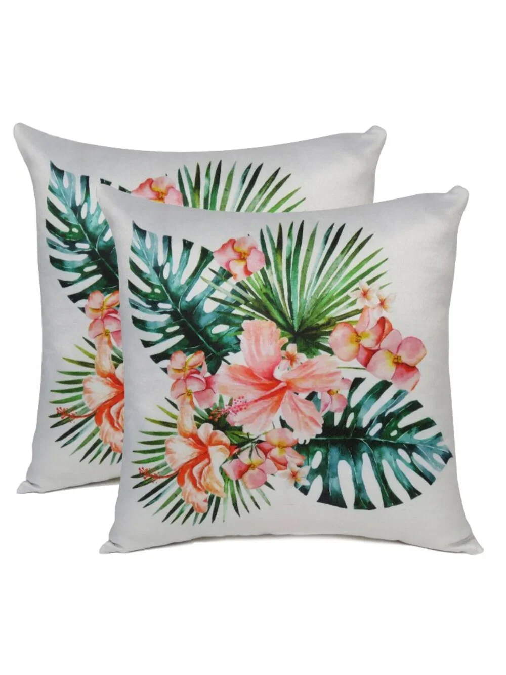 Oussum Home Decor Pillow Case Cotton Tropical Leaf & Floral Print Cushion Cover